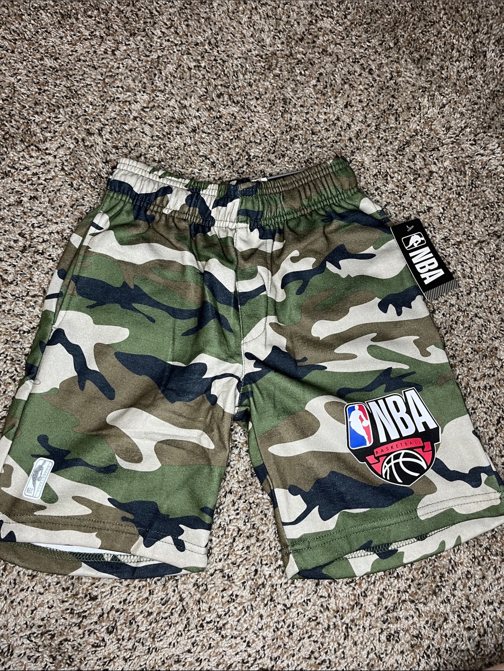 NBA Camo Print Athletic Shorts - Green, Tan, Black